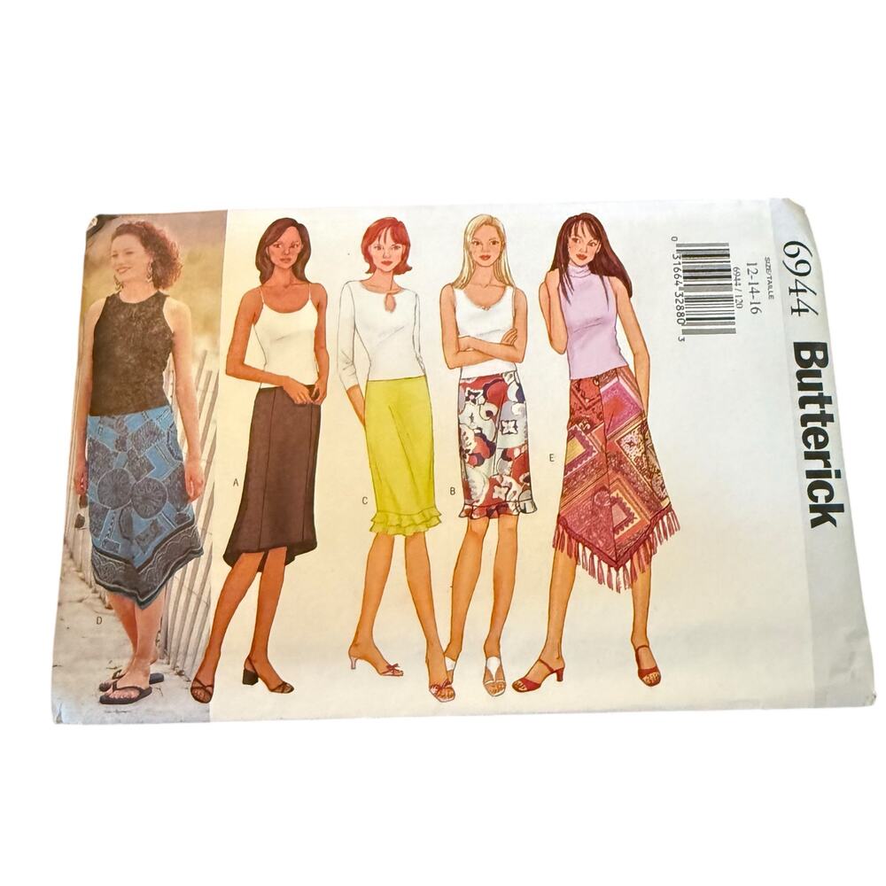 Butterick 6944 Sz 12-14-16 Sew Pattern UNCUT 5‎ Skirt Length & Hem Options EASY